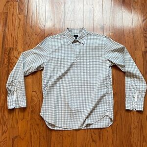 J. Crew Men's Gingham Shirt - Gray and White
